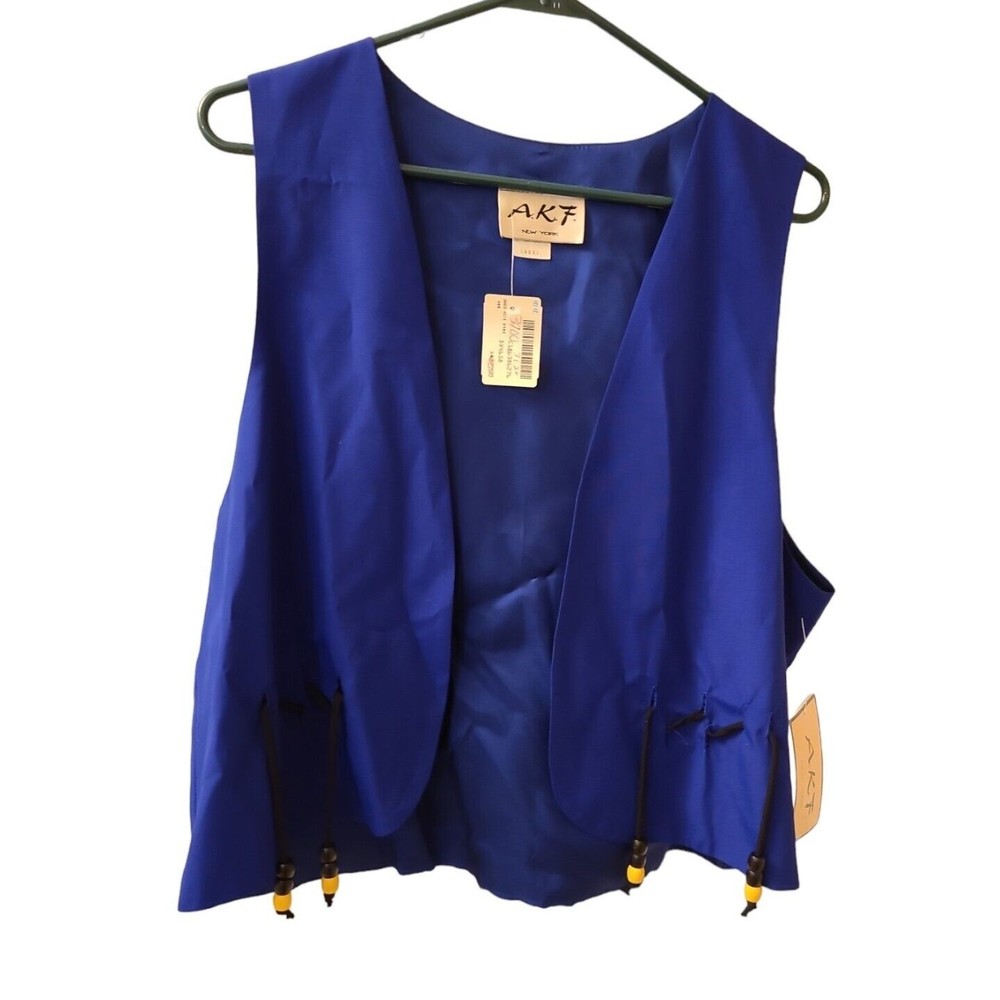 VTG AKF New York Vest Size L Blue Style Group Cloak of Many Colors